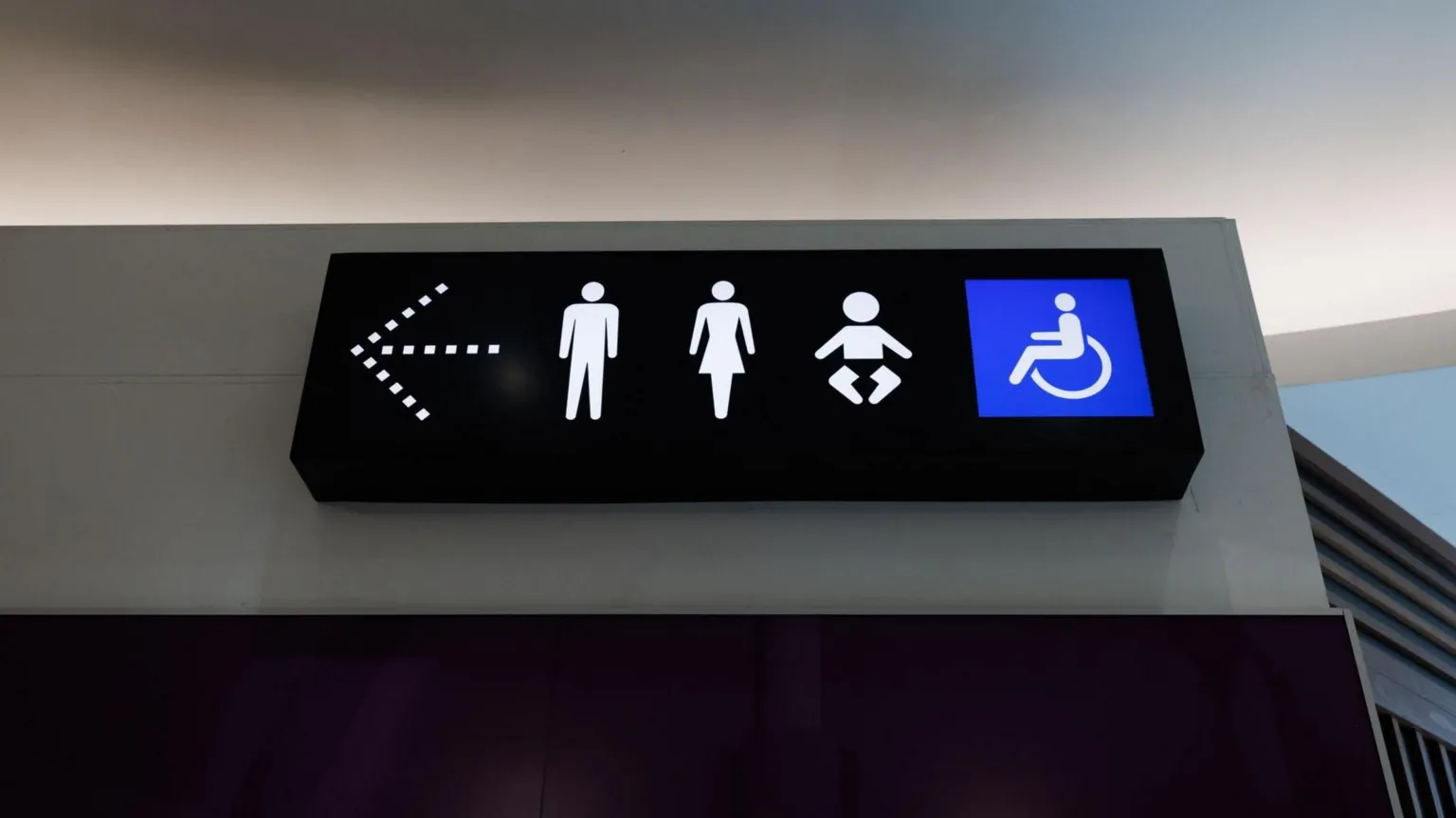 Getty Images Sign of toilet
